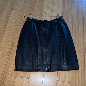 Dark brown leather skirt